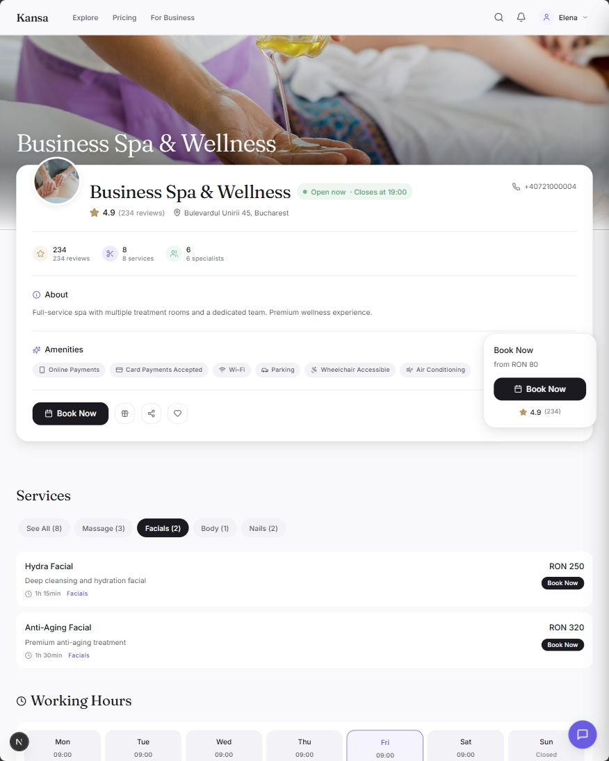Kansa booking widget
